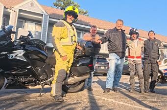2025_07_0040 Preparing to leave for our big ride, Calabasas, California, July 2025