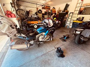 2024_05_0348 Working on the bikes in Steve's Garage, Kansas City, Missouri, May 2024