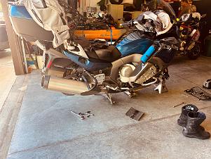 2024_05_0350 Working on the bikes in Steve's Garage, Kansas City, Missouri, May 2024