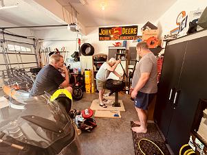 2024_05_0351 Working on the bikes in Steve's Garage, Kansas City, Missouri, May 2024