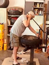 2024_05_0352 Working on the bikes in Steve's Garage, Kansas City, Missouri, May 2024