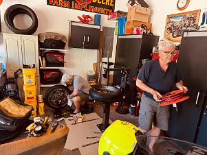 2024_05_0356 Working on the bikes in Steve's Garage, Kansas City, Missouri, May 2024