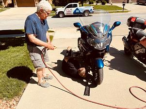 2024_05_0357 Working on the bikes in Steve's Garage, Kansas City, Missouri, May 2024