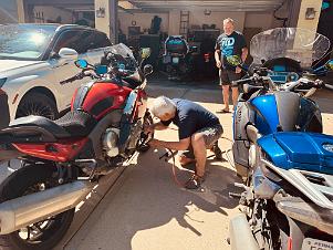 2024_05_0361 Working on the bikes in Steve's Garage, Kansas City, Missouri, May 2024