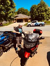 2024_05_0365 Working on the bikes in Steve's Garage, Kansas City, Missouri, May 2024