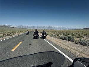 2024_05_0751 Riding west on CA 190 with the Sierras in the background, Lone Pine, California, May 2024