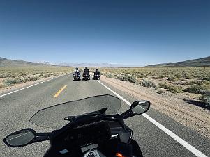 2024_05_0753 Riding west on CA 190 with the Sierras in the background, Lone Pine, California, May 2024